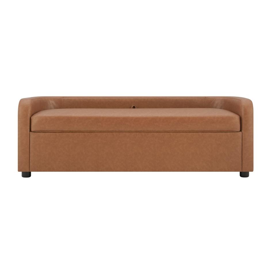 Wendy KD Faux Leather Storage Bench, Vintage Cider by New Pacific Direct