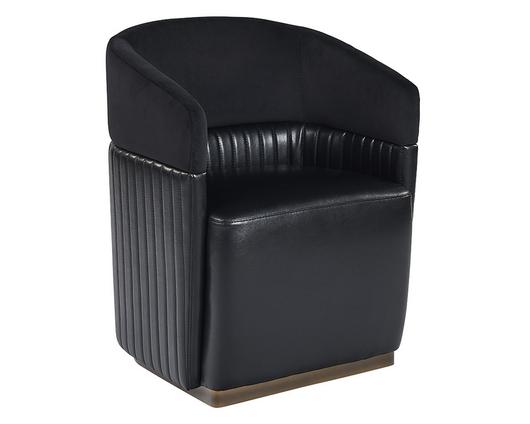 Genval Wheeled Chair - Abbington Black / Cantina Black by Sunpan