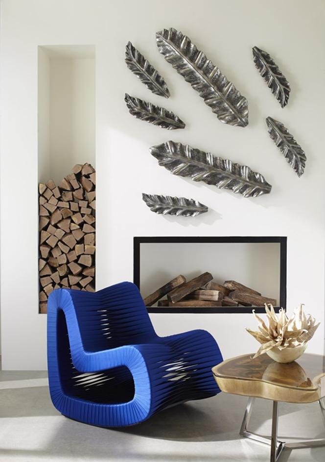 Petiole Wall Leaf, Silver, Small, Version A by PHILLIPS COLLECTION