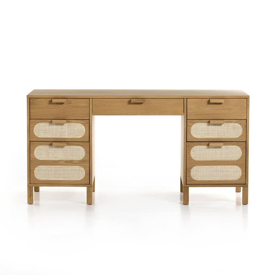 Allegra Executive Desk - Light Natural Cane by Four Hands