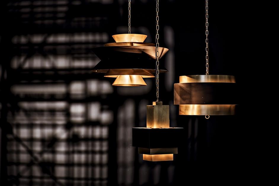 Arion Pendant, Steel with Brass Finish by Noir Furniture