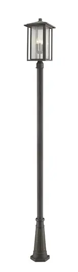 Aspen 3 Light Outdoor Post Mounted Fixture in Oil Rubbed Bronze Finish by Z-Lite