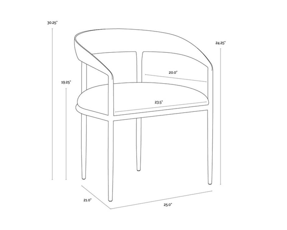 ZANATTA DINING ARMCHAIR - ZENITH TAUPE GREY by Sunpan