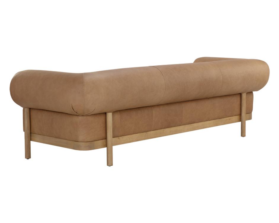 BROMLEY SOFA - RUSTIC OAK - LUDLOW SESAME LEATHER by Sunpan