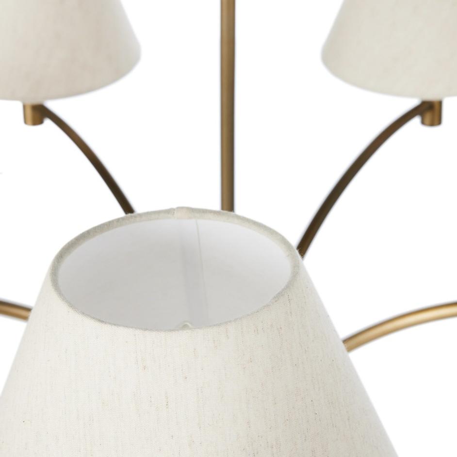 Linus Chandelier In Aged Brass Iron-Oatmeal Linen by Four Hands