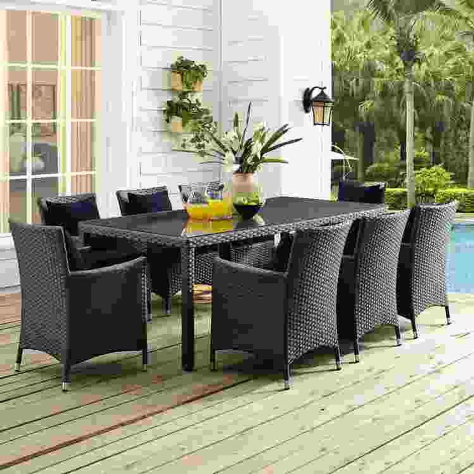 Cove 82" Outdoor Patio Dining Table In Chocolate by Modway Furniture