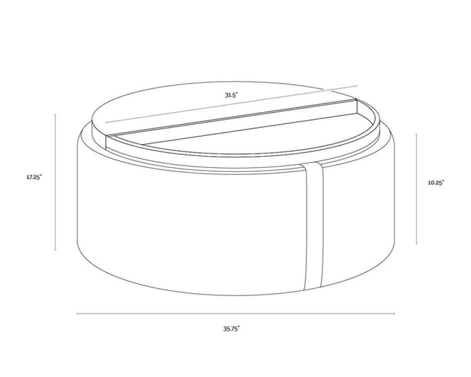 BORELLI WHEELED STORAGE OTTOMAN - BELFAST HEATHER GREY / AUTUMN CHESTNUT by Sunpan