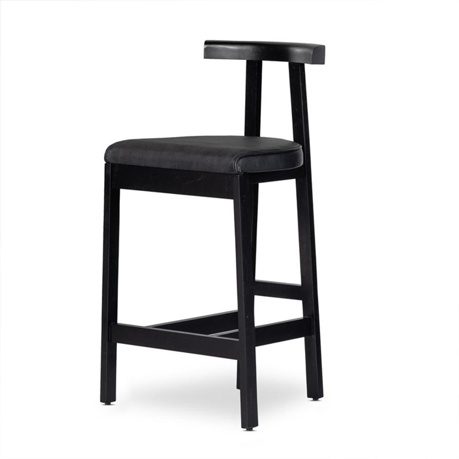 Tex Stool In Black Rosa Morada by FOUR HANDS