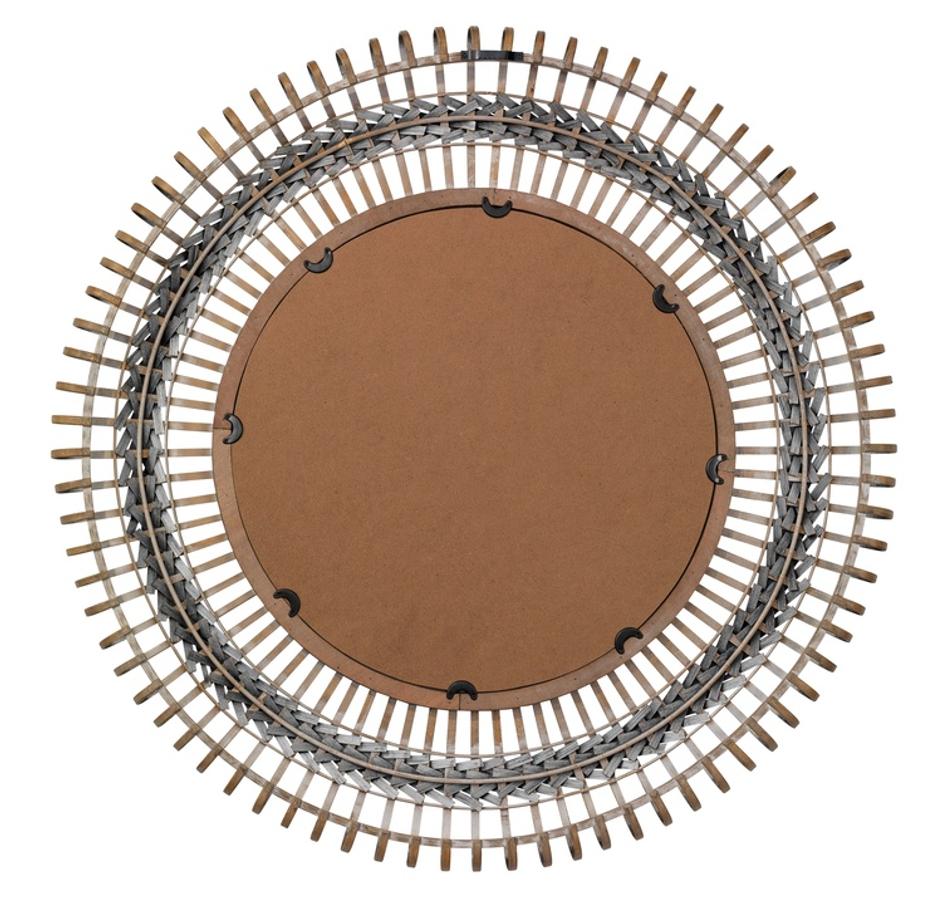 Grove Bamboo Round Braided Mirror, Gray by Jamie Young