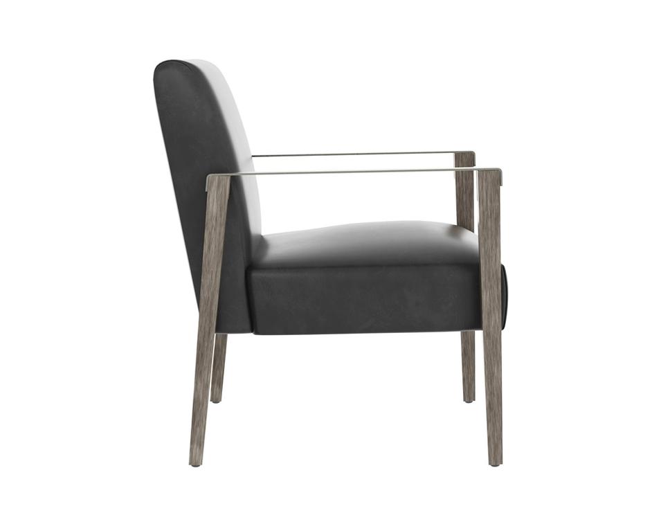 EARL LOUNGE CHAIR - ASH GREY - BRENTWOOD CHARCOAL LEATHER by Sunpan