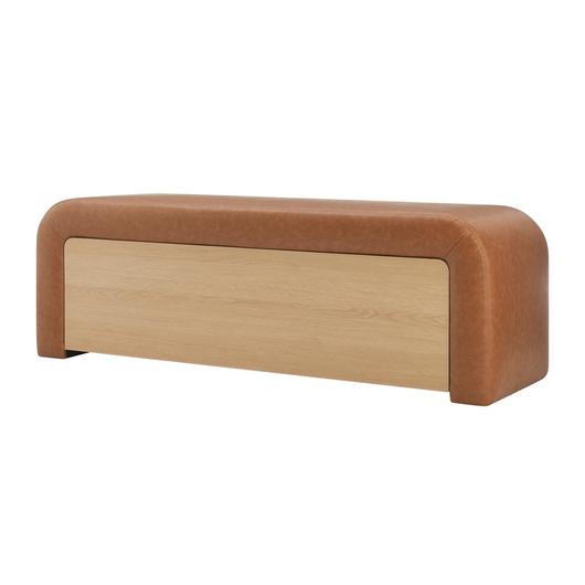Tammy Faux Leather Storage Bench, Vintage Cider by New Pacific Direct