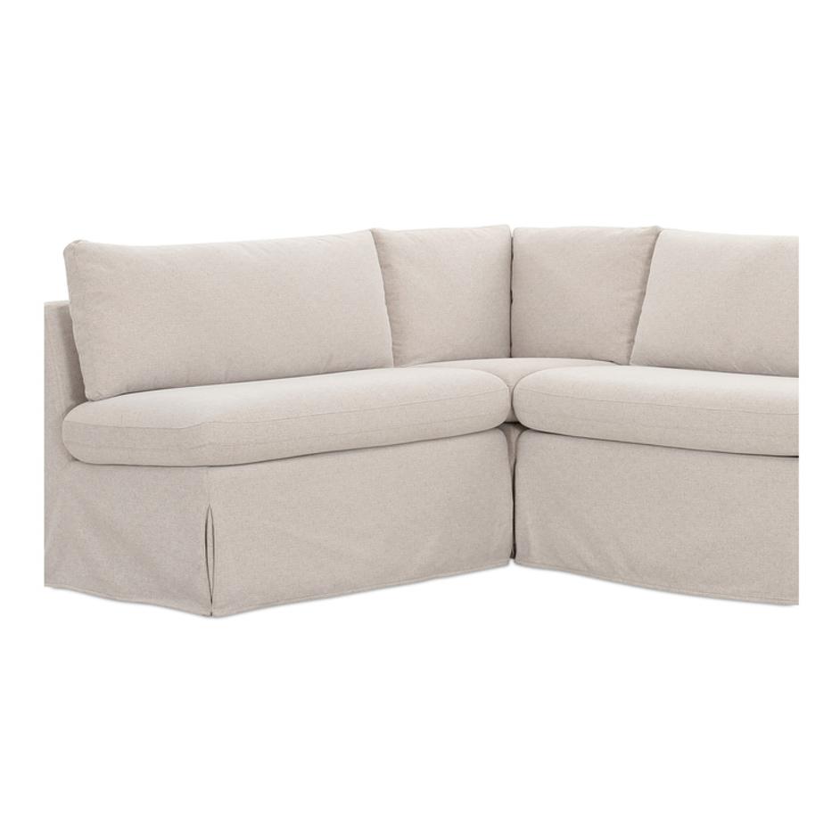 Fable Slipcover Dining Banquette L-Shape Beige 125.5In by Moes Home