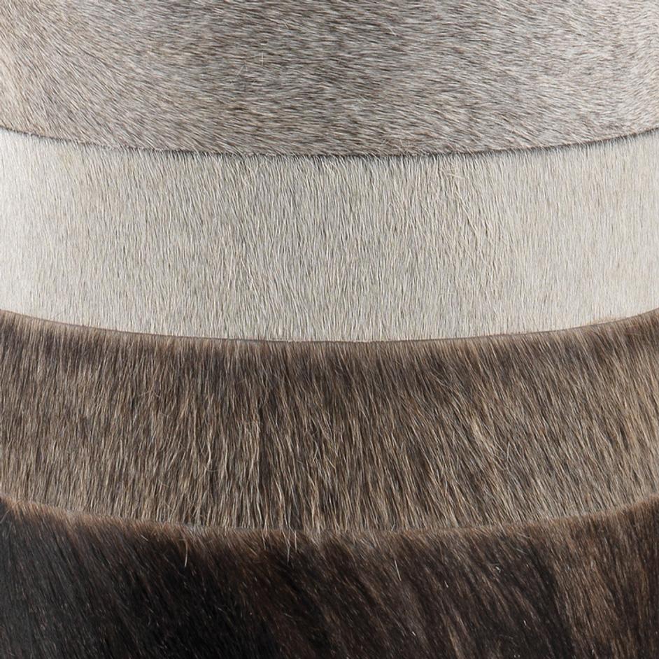 Winslow Hide Table Lamp with Linen Shade, Grey and White by Jamie Young