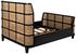Porto Queen Bed in Hand-Rubbed Black Mahogany with Caning Detail by Noir Furniture