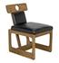 Buraco Teak Dining Chair with Gloss Finish and Black Leather Upholstery by Noir Furniture