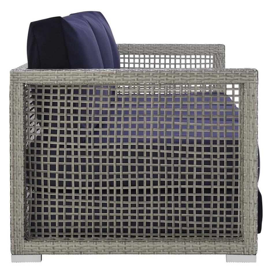 Harman Outdoor Patio Wicker Rattan Sofa In Gray Navy by Modway Furniture
