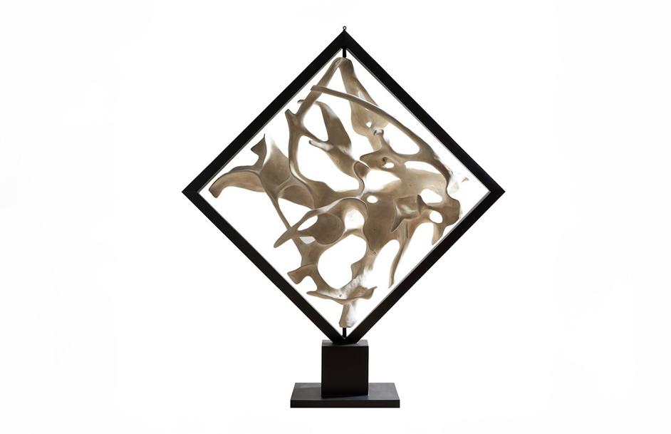 Cast Revolving Diamond Sculpture, Faux Bleached by Phillips Collection