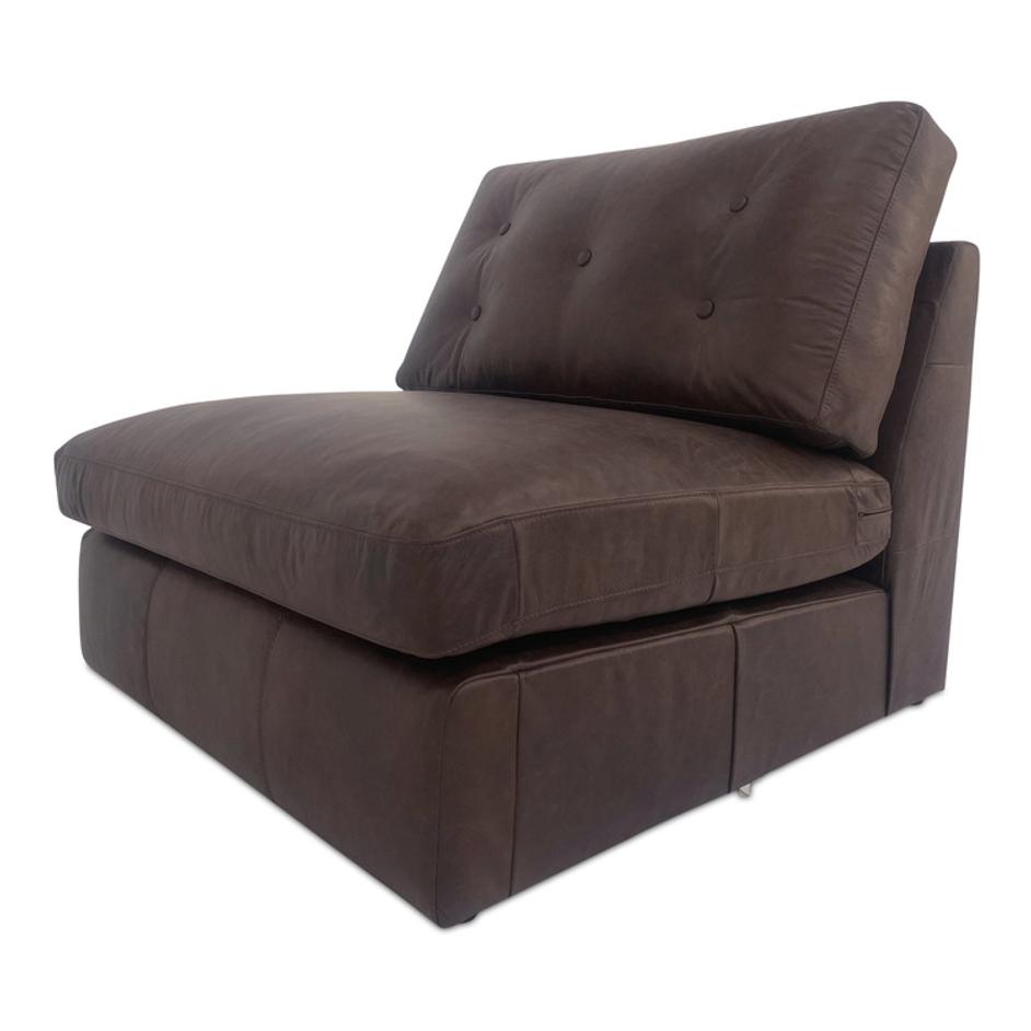 Thurlow Slipper Chair Espresso Brown Leather by Moes Home