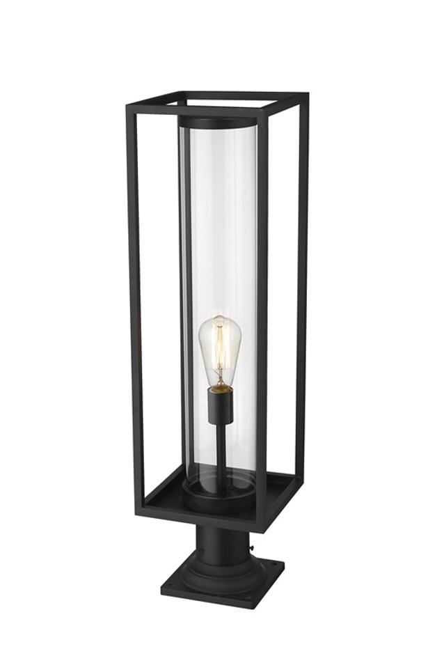 Dunbroch 1 Light Outdoor Pier Mounted Fixture in Black Finish by Z-Lite