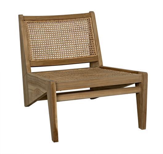 Udine Chair With Caning, Teak by Noir Furniture