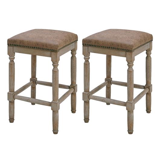 Ernie Counter Stool Drift wood Legs In Nubuck Chocolate by New Pacific Direct
