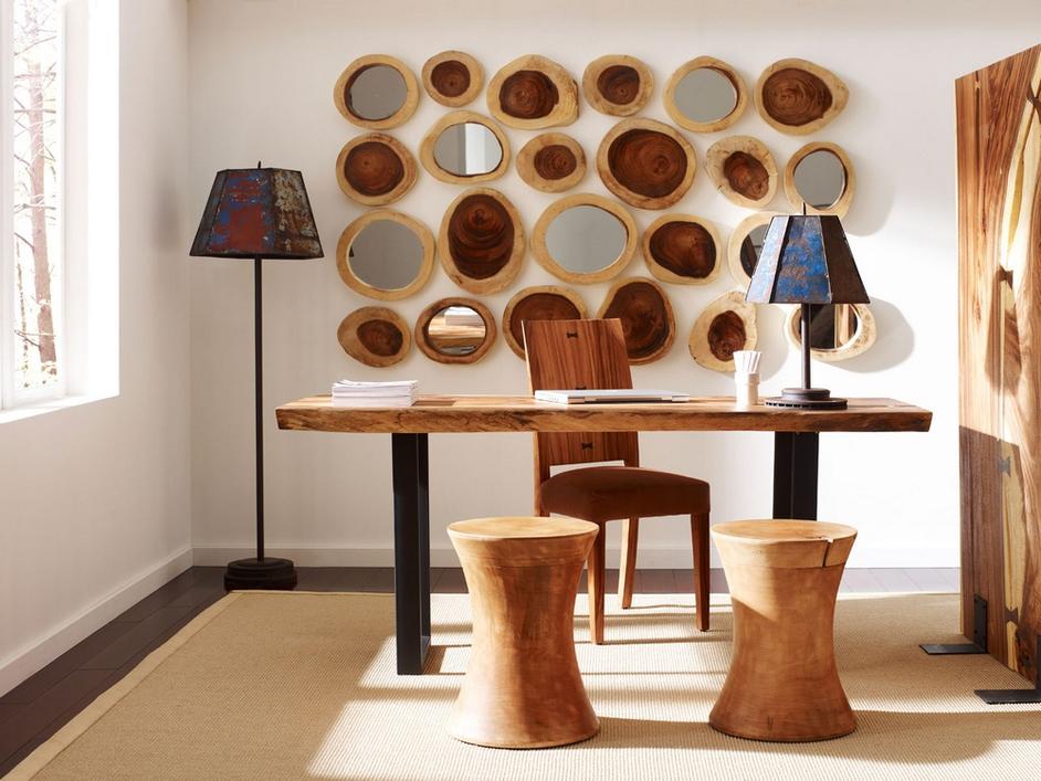 Chamcha Wood Décor Mirror - 1Pc by PHILLIPS COLLECTION