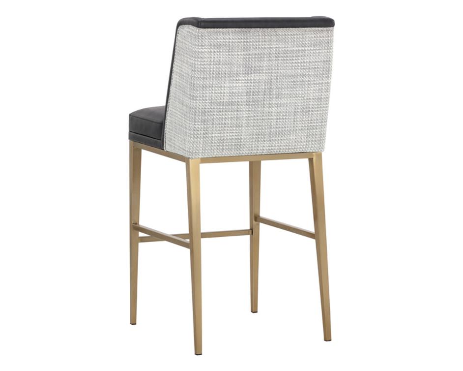 JOPLIN BARSTOOL - CANTINA BLACK / VERA WHITE PEPPER by Sunpan