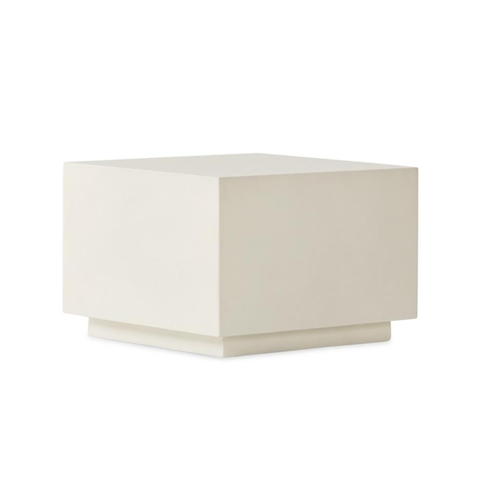 Parish Concrete Cube In White Concrete by FOUR HANDS