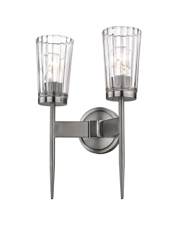 Flair 2 Light Wall Sconce in Antique Nickel Finish by Z-Lite