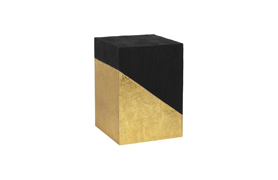 Scorched Side Table, Black and Gold Leaf by Phillips Collection
