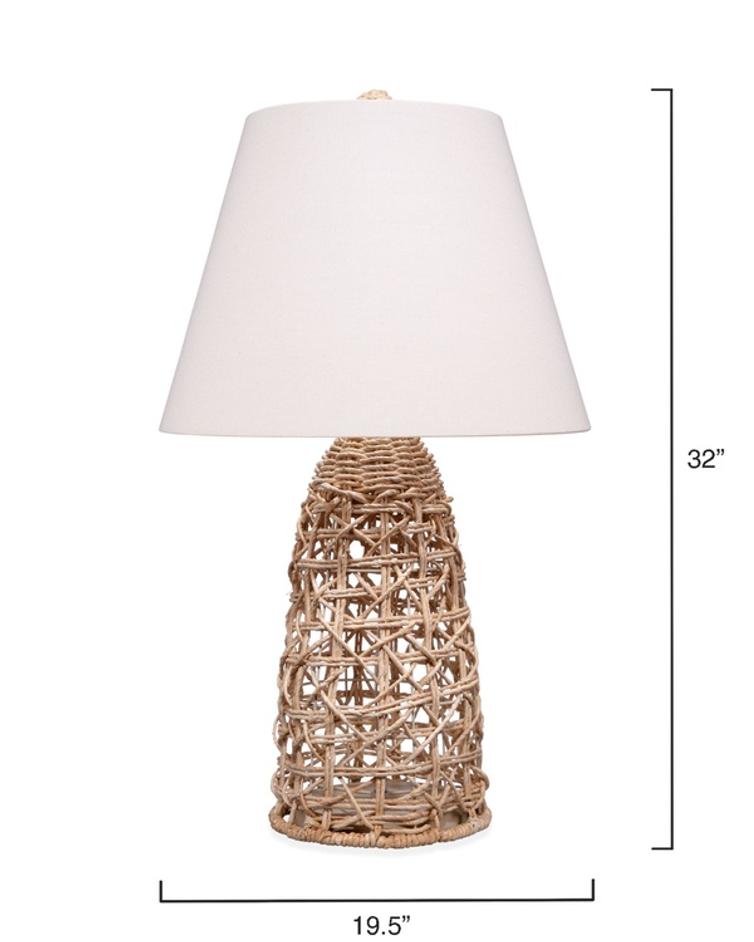 Kauai Rope Table Lamp with Linen Shade by Jamie Young