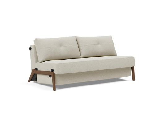 CUBED QUEEN SOFA BED in MIXED DANCE NATURAL FABRIC WITH Dark Wood LEGS 527 by INNOVATION USA