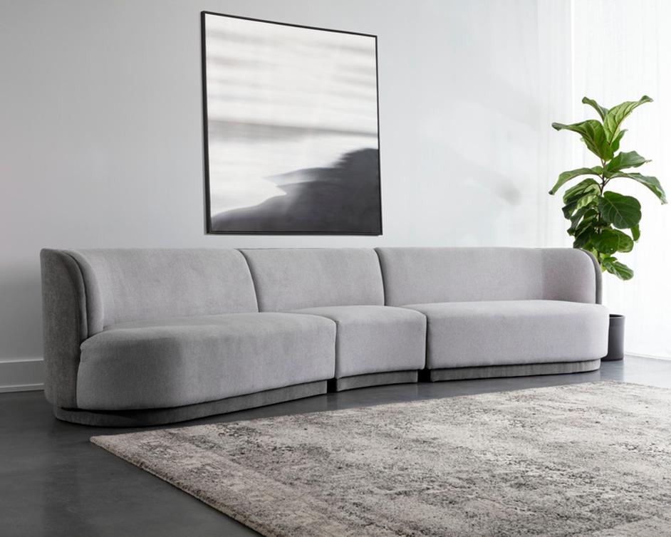 JACLYN MODULAR - RIGHT ARMCHAIR - EGYPT LIGHT GREY / DANNY MEDIUM GREY by Sunpan