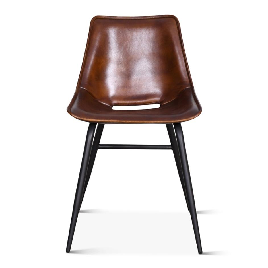 Essex 18" Leather Dining Chair, Antique Whiskey by Home Trends & Design