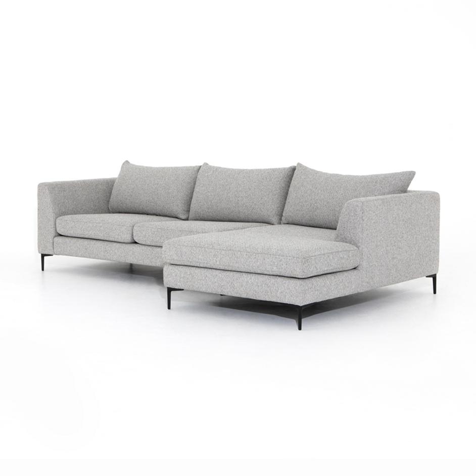 Madeline 2 Pc Sectional Raf Chaise in Lashon Fog by FOUR HANDS