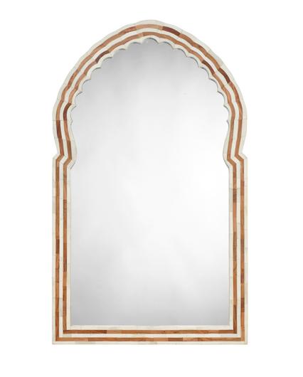 Bardot 40" Bone & Wood Arch Wall Mirror by Jamie Young