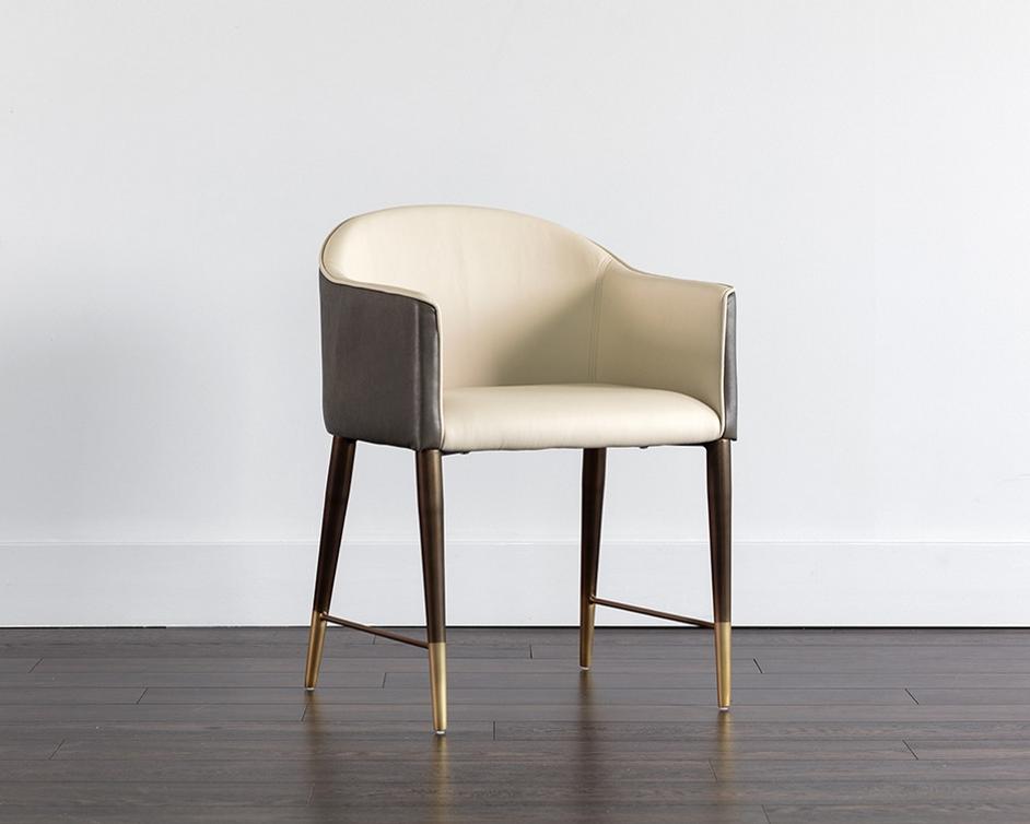 Kylin Dining Armchair Chair - Dillon Cream / Bravo Ash by Sunpan