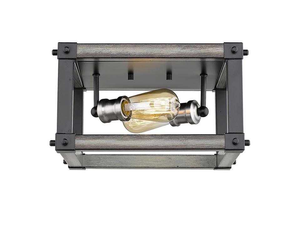 Kirkland 2 Light Flush Mount in Ashen Barnboard Finish by Z-Lite