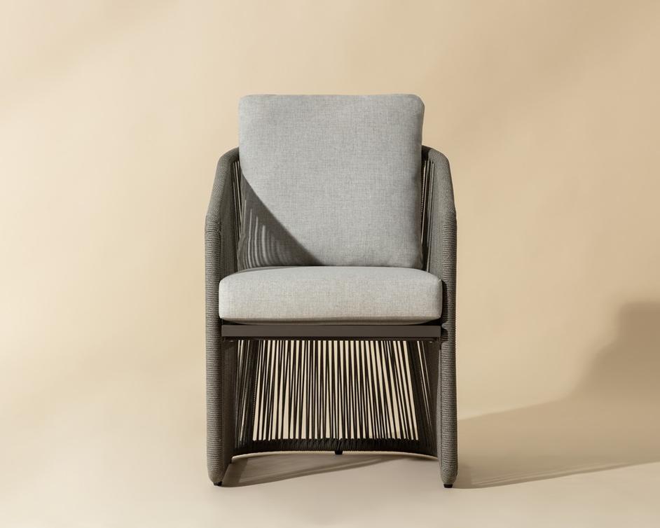 ALLARIZ DINING ARMCHAIR - WARM GREY - GRACEBAY LIGHT GREY by Sunpan