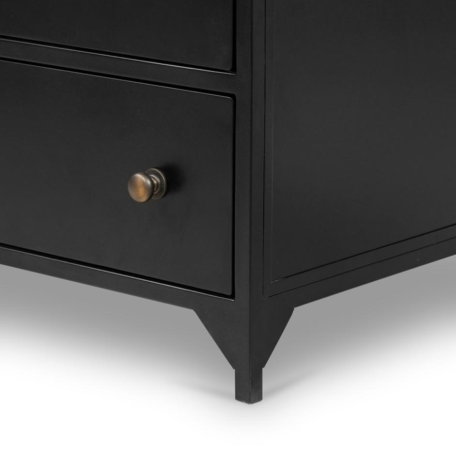 Belmont 8 Drawer Metal Dresser In Black by FOUR HANDS
