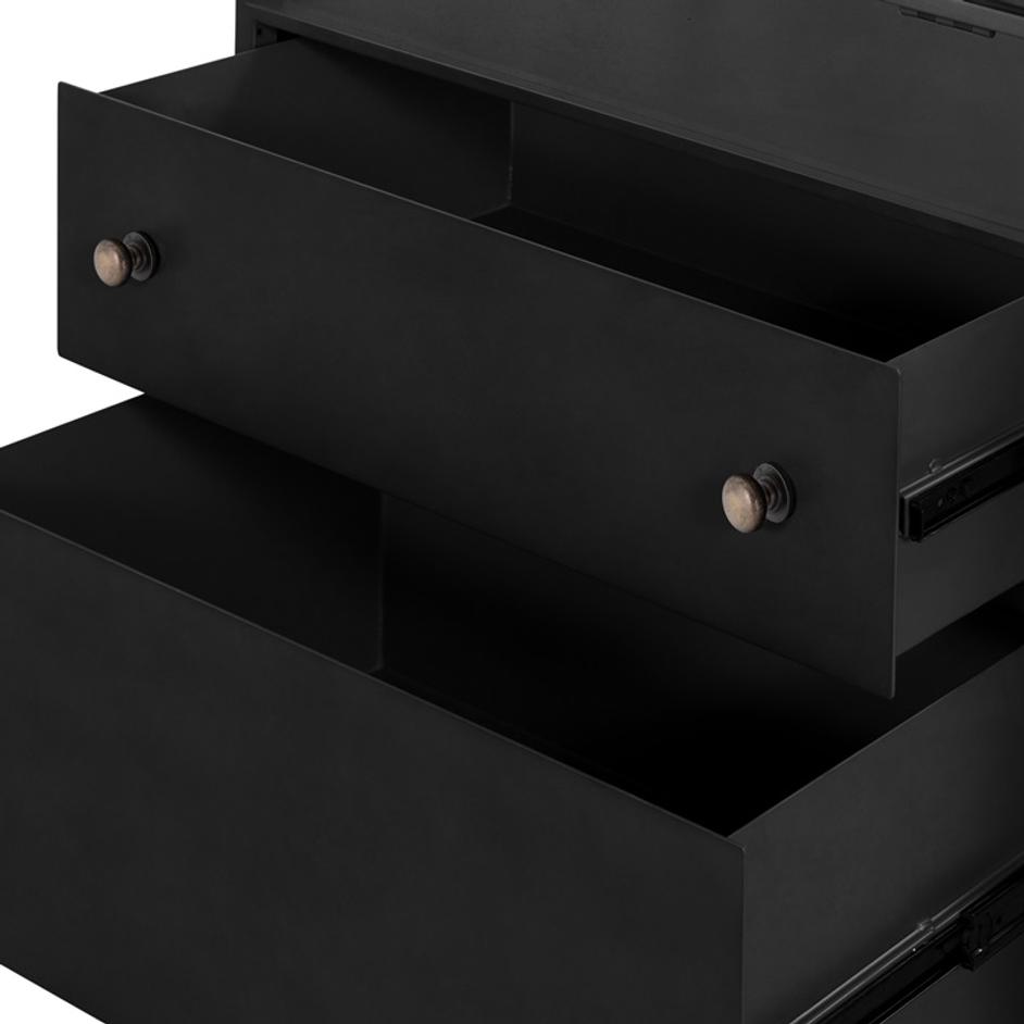 Shadow Box Nightstand In Black by FOUR HANDS