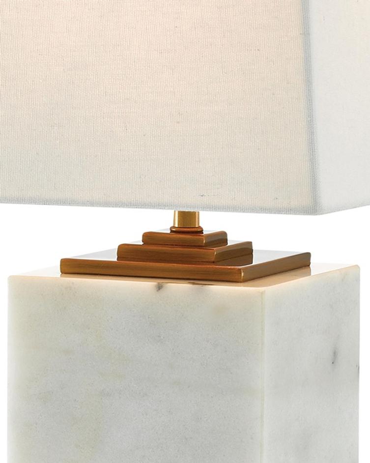 Annelore Table Lamp In White & Antique Brass by Currey & Company