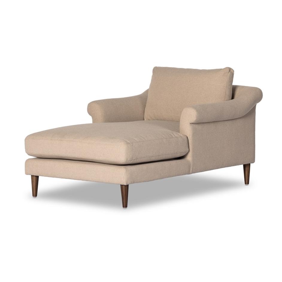 Mollie Chaise Lounge In Antwerp Taupe by FOUR HANDS