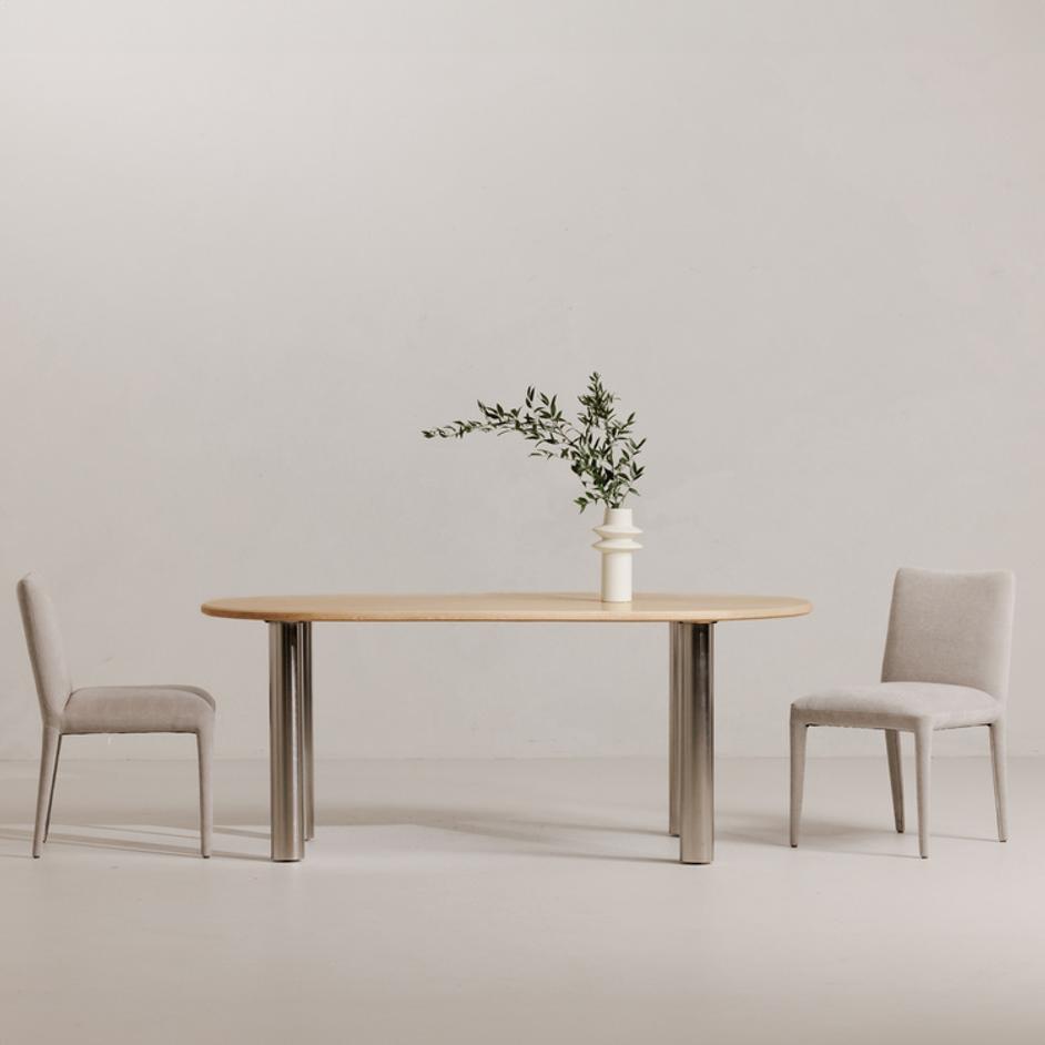 Calla Dining Chair Light Grey - Set Of Two by Moes Home