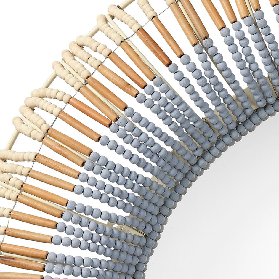 Native Beaded Round Wall Mirror  by Jamie Young