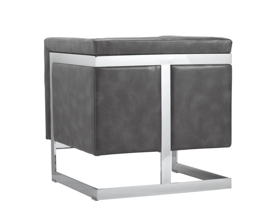 YVETTE ARMCHAIR - STAINLESS STEEL - CANTINA MAGNETITE by Sunpan
