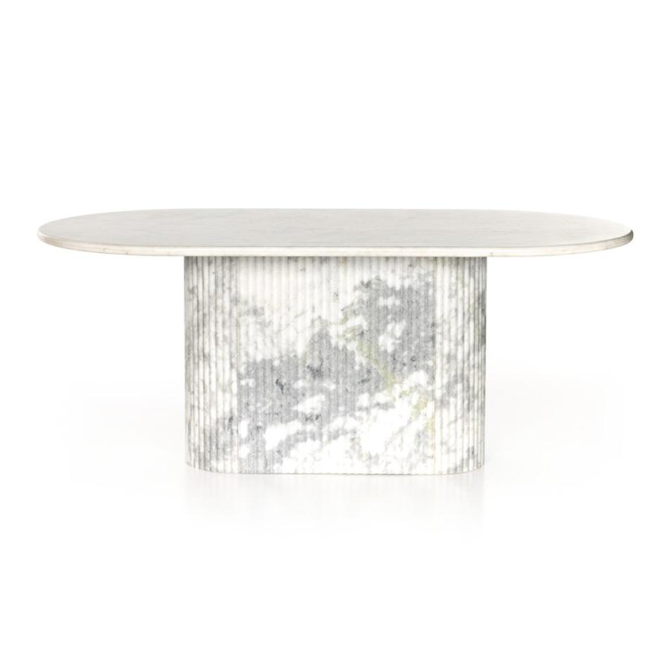 Oranda Dining Table In Polished White Marble by FOUR HANDS