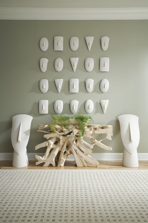 Geometric Cycladic Wall Art, Set of 5, White Stone by Phillips Collection