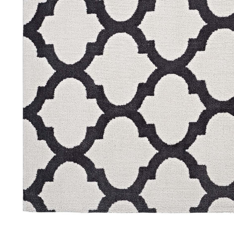 Vaysman Moroccan Trellis 5X8 Area Rug In Ivory And Charcoal by Modway Furniture