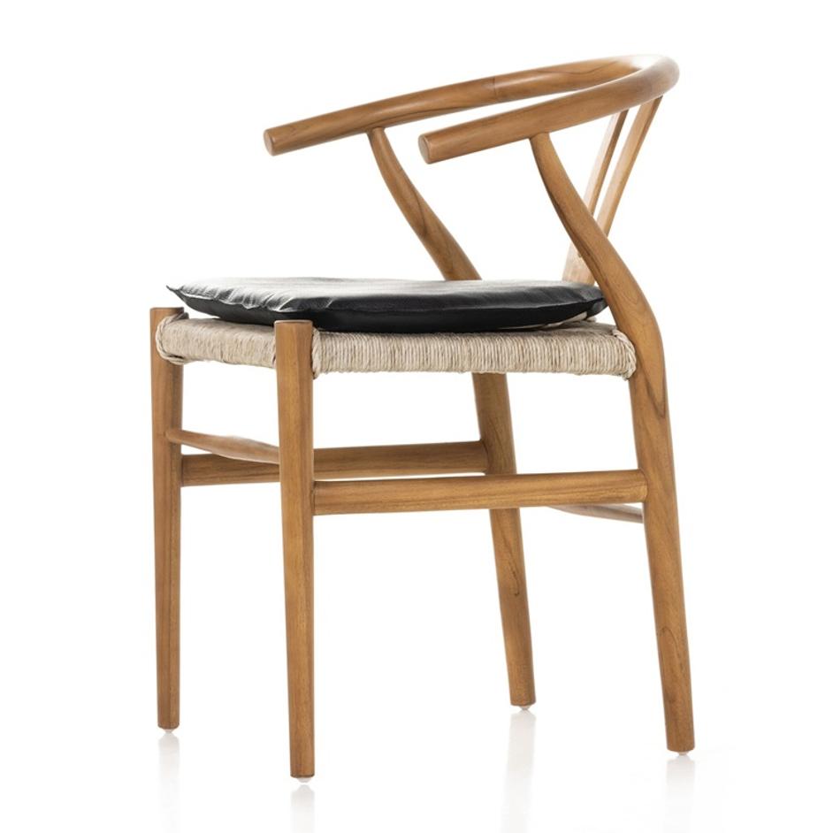 Muestra Dining Chair W/ Cushion - Pebble Black by Four Hands